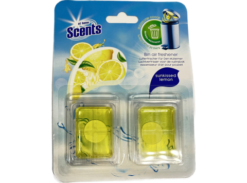 AT HOME SCENTS DISPLAY DÉSODORISANT POUR POUBELLES CITRON 24PCS 2X5GR