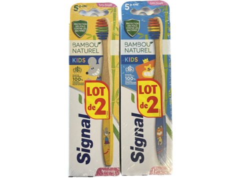 SIGNAL TANDENBORSTEL LOT DE 2 X BAMBOU KIDS 5+ EXTRA SOUPLE