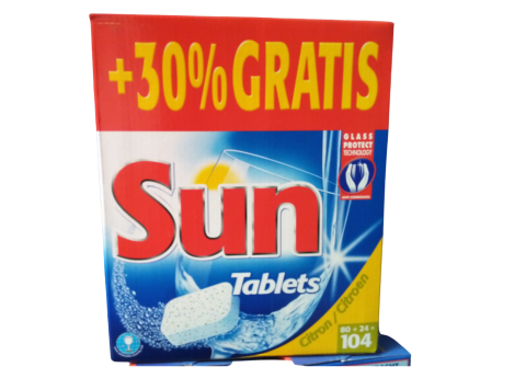 SUN VAATWASTABLETTEN CITROEN 80+24GRATIS / GLASS PROTECT TECHN