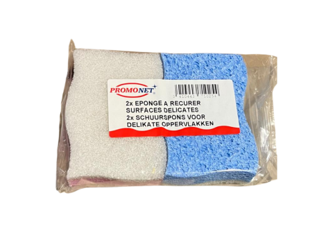 NICOLS PROMONET CELLULOSE SCHUURSPONS ZACHT WIT X 2