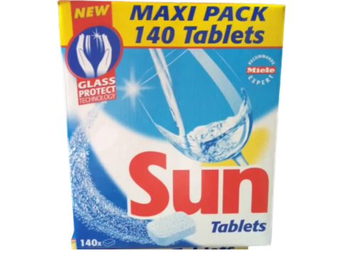 SUN VAATWASTABLETTEN MAXI PACK 140 PCS GLASS PROTECT TECHNOLOGY