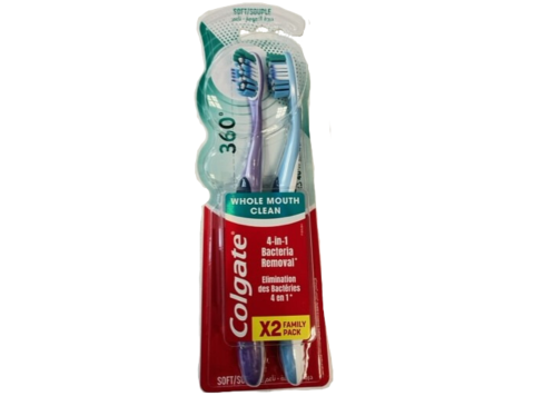 COLGATE TANDENBORSTEL 360° WHOLE MOUTH CLEAN SOFT 2 ST