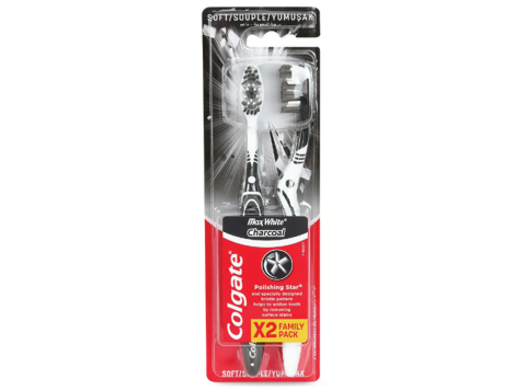 COLGATE TANDENBORSTEL MAX WHITE CHARCOAL SOFT 2 PCS