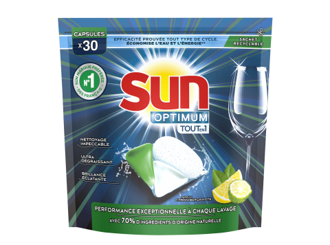 SUN OPTIMUM VAATWASTABLETTEN 30 STUKS CITROEN BERGAMOT