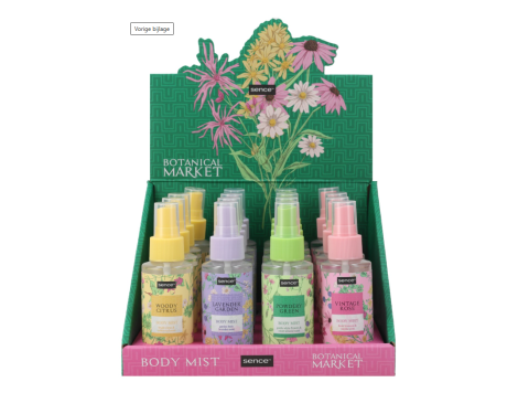 SENCE DISPLAY BODY MIST 16ST 4ASS BOTANICAL MARKET 100ML