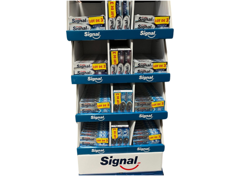 DISPLAY SIGNAL TANDPASTA 132 X 3 X 75ML SYSTEME BLANCHEUR ECLAT BRILLANCE