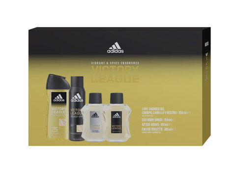 ADIDAS GIFTSET VICTORY LEAGUE DOUCHE 250ML+ DEO 150ML+AFTER-SHAVE 100ML + EAU DE TOILETTE 100ML