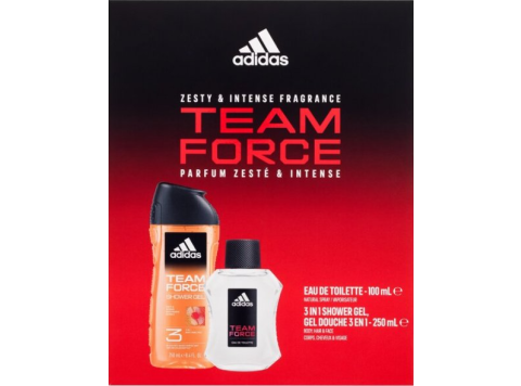 ADIDAS GIFTSET TEAM FORCE DOUCHEGEL 250ML + EAU DE TOILETTE 100ML