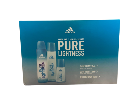 ADIDAS GIFTSET PURE LIGHTNESS DEODORANT 150ML + EDT 30ML + EDT 75ML
