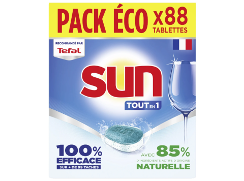 SUN VAATWASTABLETTEN TOUT EN 1 REGULAR 88 TABS PACK ECO
