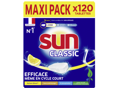 SUN VAATWASTABLETTEN CLASSIC CITRON MAXI PACK 120 TABS