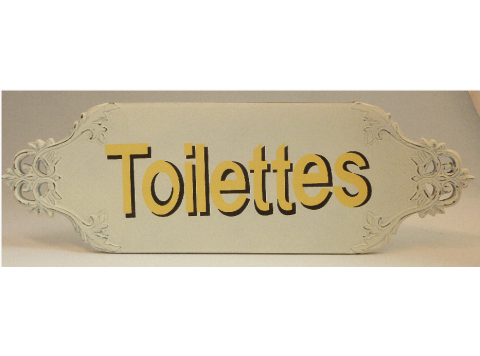 BORD 'TOILETTES' PURE WIT HOUT
