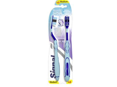SIGNAL TANDENBORSTEL MEDIUM 2ST WHITE NOW CARBON + CORRECT