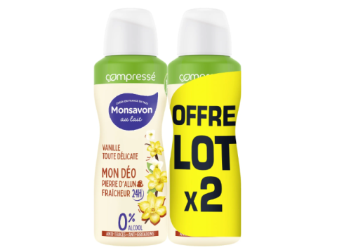 MONSAVON DEODORANT SPRAY VANILLE LOT DE 2X100ML