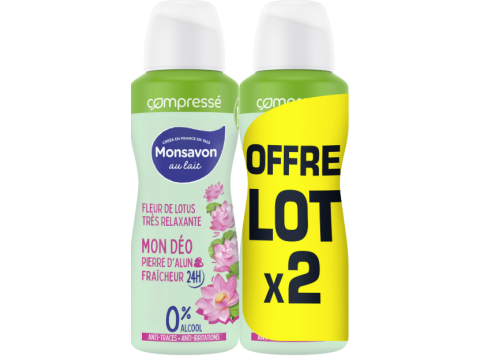 MONSAVON DEODORANT SPRAY FLEUR DE LOTUS LOT DE 2X100ML