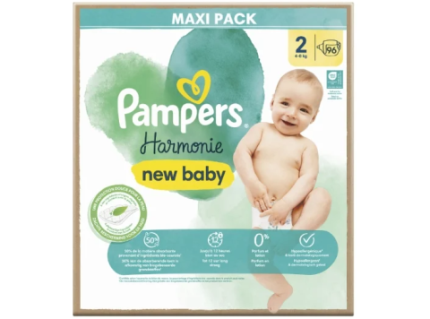 PAMPERS HARMONIE NEW BABY MAAT 2 (4-8KG) 96PCS