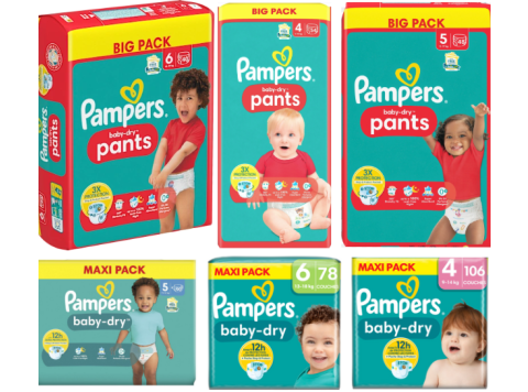 PAMPERS MIXED DISPLAY 60PCS