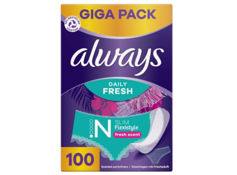 ALWAYS INLEGKRUISJES DAILY FRESH SLIM FLEXISTYLE FRESH SCENT 100PCS