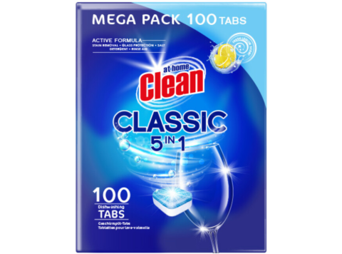 AT HOME CLEAN VAATWASTABLETTEN 5IN1 LEMON 100PCS