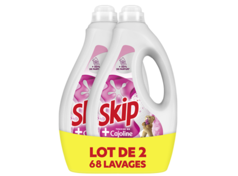 SKIP VLOEIBAAR WASMIDDEL TOUCHE DE CAJOLINE LOT DE 2 X 34SC 1,53L