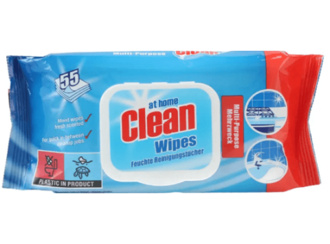 AT HOME CLEAN MULTI PURPOSE REINIGINGSDOEKJES 55ST