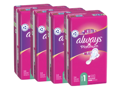 ALWAYS PLATINUM MAANDVERBAND MAAT 1 NORMAL 24PCS X4