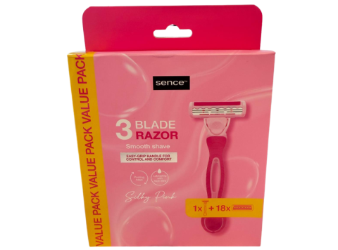 SENCE 1 SCHEERMES + 18 REFILL MESJES TRIPLE BLADES