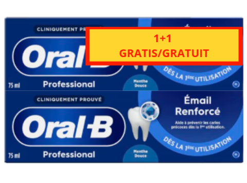 ORAL-B PROFESSIONAL TANDPASTA GLAZUURVERSTERKING 2X75ML ZACHTE MUNT