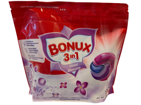 BONUX WASMIDDEL PODS 3IN1 VIOLET BLOSSOM 24PCS