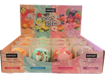 SENCE DISPLAY BATH BOMBS 16 PCS 4 SOORTEN BUBBLE TO BLOOM