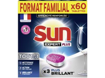 SUN VAATWASTABLETTEN EXPERT PLUS FORMAT FAMILIAL 60 TABS