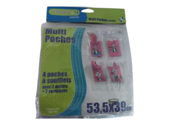 4 OPBERGZAKKEN IN PVC 53,5 X 39 CM KATTEN ROZE (8301-04)
