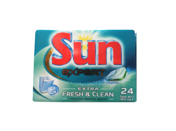SUN EXPERT VAATWASTABLETTEN 24ST ALL IN 1 EXTRA FRESH & CLEAN