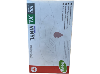 HEVA VINYL HANDSCHOENEN 100 STUKS MAAT X-LARGE WIT