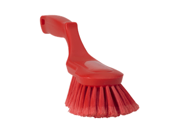 VIKAN ERGONOMISCHE HANDBORSTEL ROOD 70X65X325 MM - ZACHT POLYESTER