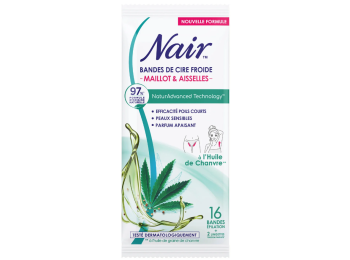 NAIR KOUDE WAX STRIPS 16ST HUILE DE CHANVRE OKSELS & BIKINILIJN