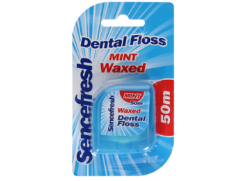 SENCEFRESH WAXED DENTAL FLOSS MINT 50M
