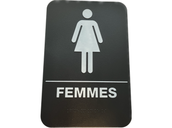 SIGNAALBORD TOILETTES FEMMES MET DUBBELZIJDIGE TAPE & BRAILLE
