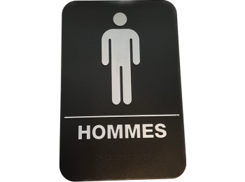 SIGNAALBORD TOILET HOMMES MET DUBBELZIJDIGE TAPE & BRAILLE