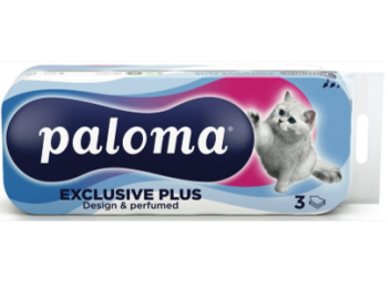 TOILETPAPIER PALOMA 3-L 9 X 10 ROLLEN EXCLUSIVE PLUS DESIGNED & PERFUMED CARE