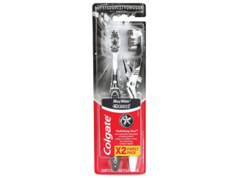 COLGATE TANDENBORSTEL MAX WHITE CHARCOAL SOFT 2 PCS