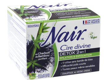 NAIR CIRE DIVINE 380GR DETOX 2 EN 1 CHARBON DE BAMBOU