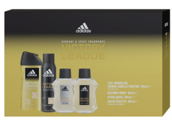 ADIDAS GIFTSET VICTORY LEAGUE DOUCHE 250ML+ DEO 150ML+AFTER-SHAVE 100ML + EAU DE TOILETTE 100ML