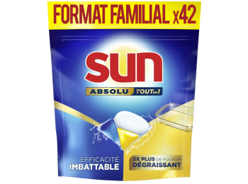 SUN VAATWASTABLETTEN 42 TABS ABSOLU DEGRAISSANT FORMAT FAMILIAL