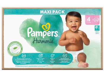PAMPERS HARMONIE LUIERS MAAT 4 (9-14KG) 74ST MAXI PACK