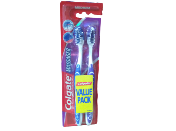 COLGATE TANDENBORSTEL 2 ST MASSAGER MEDIUM