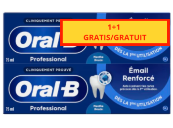 ORAL-B PROFESSIONAL TANDPASTA GLAZUURVERSTERKING 2X75ML ZACHTE MUNT