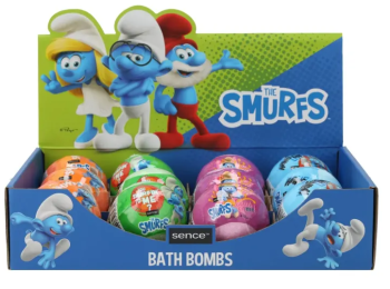 SENCE SMURFEN DISPLAY BATH BOMBS 12PCS 100GR 4 SOORTEN