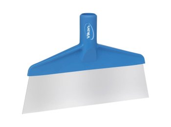 VIKAN TAFEL- EN VLOERSCHRAPER BLAUW POLIPROPYL ROESTVRIJSTALEN BLAD 175X33X260 MM