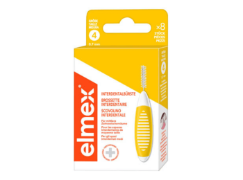 ELMEX INTERDENTALE BORSTEL GEEL 0,7MM 8 STUKS MAAT 4